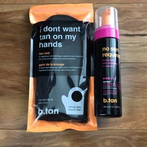 B. Tan no sun required darkest foam tan and mitt